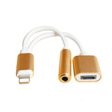 2in1 For iPhone 7 6S Plus Lightning to 3.5mm Headphone Converter Charging/ Audio Adapter