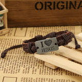 "I Love Jesus" Leacher Charm Bracelet For Men & Women
